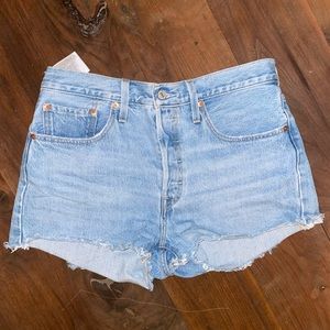 Levi Light Wash Jean Shorts